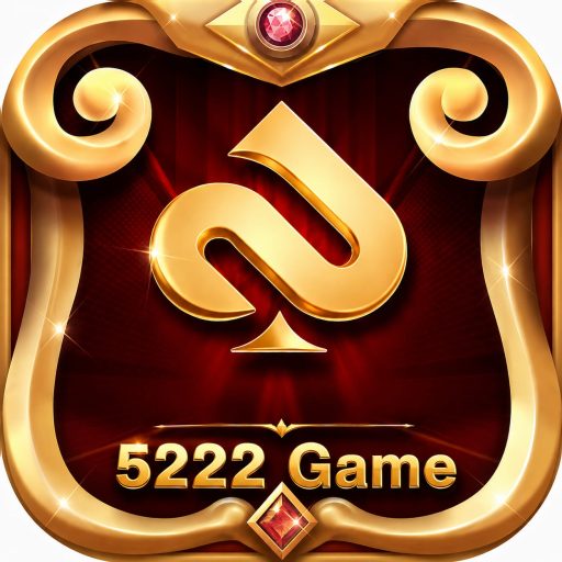 5222 Game logo with golden design and red background